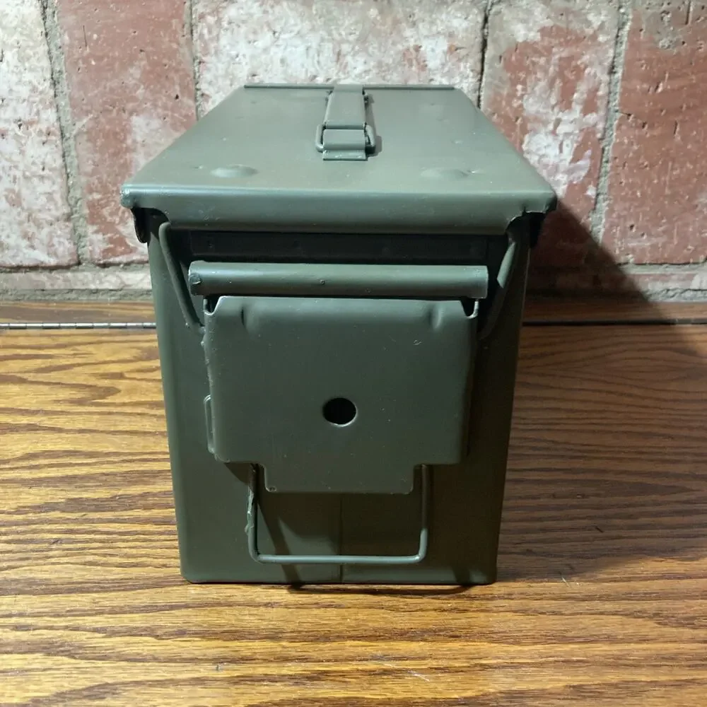 Ammo Tin Steel Box Container M2A1 Heavy Duty Green
